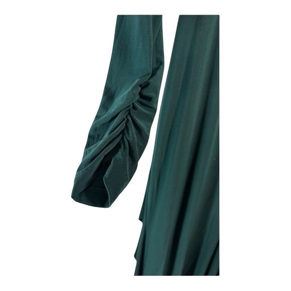 Betsy & Adam Ruched Slit Long-Sleeve Dress in Pine NWOT - Picture 8 of 9